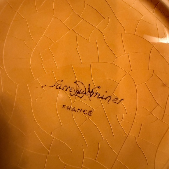 Sarreguemines Majolica strawberries Plate France Vintage Dessert plate 7.5 in - Picture 3 of 4